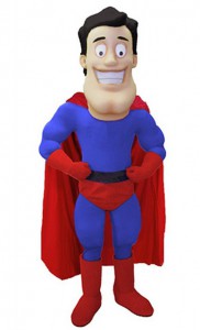 Supermann-Kostüm-Maskottchen