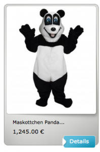 Panda-Kostüme-Lauffiguren